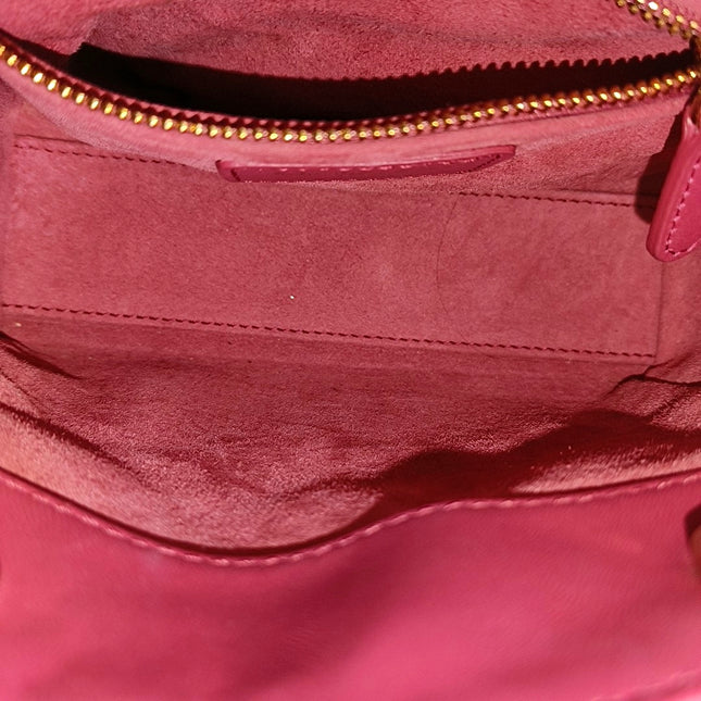 Lady Dior Mini Pink Lambskin Leather Gold Hardware Chain Strap 2020