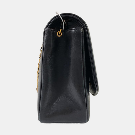 Chanel Diana CC Flap Bag Medium Vintage Black Lambskin Leather with 24k Gold HW, 1991-1994