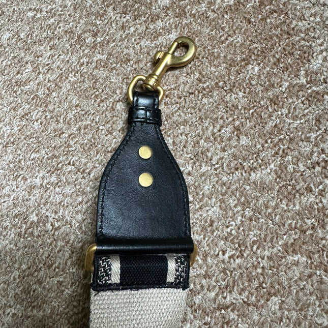 Sold Dior Saddle Strap black canvas with Dior Logo