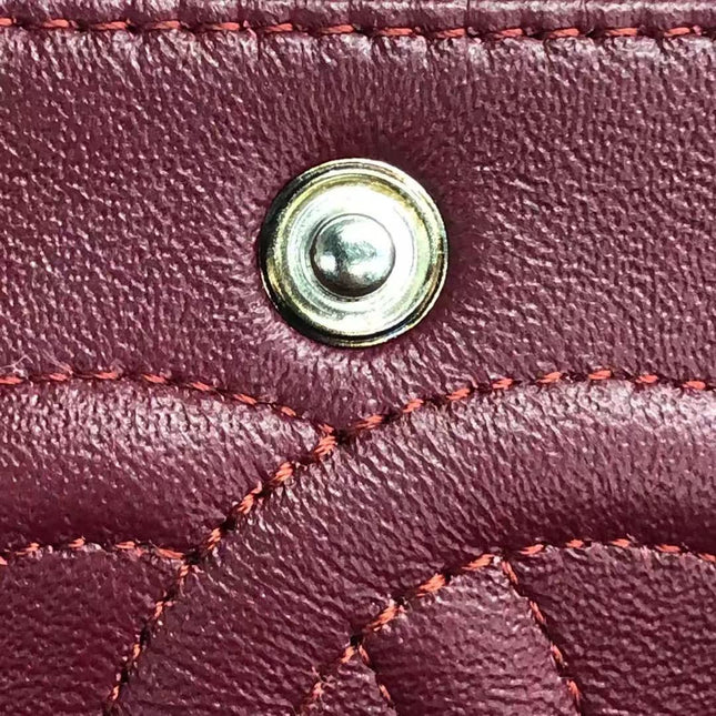 Chanel Classic Flap Medium 2012 Red Burgundy Patent Leather Silver Hardware