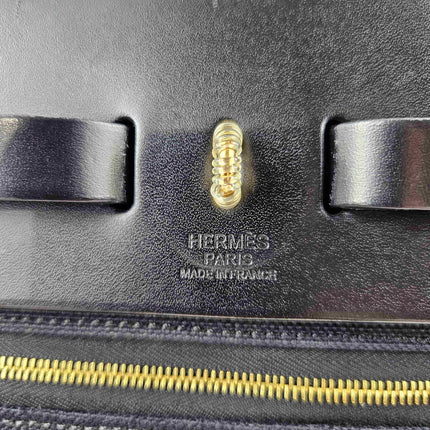Hermes Herbag 31 Black Canvas Gold Hardware Crossbody Bag