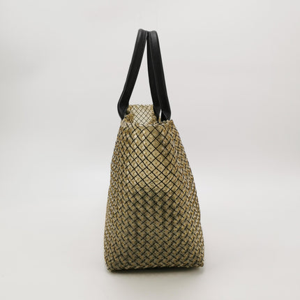 Bottega Veneta Cabat Large Intreccio Transparent Leather and PVC Tote Bag