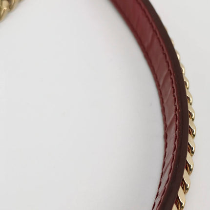 Sold Lady Dior Mini Handbag Red Patent Leather Gold-tone Leather and Chain Strap
