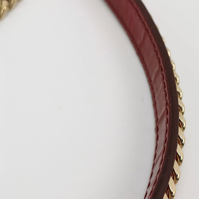 Sold Lady Dior Mini Handbag Red Patent Leather Gold-tone Leather and Chain Strap
