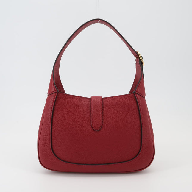 Gucci Jackie 1961 Small Red Pebbled Leather Shoulder Bag