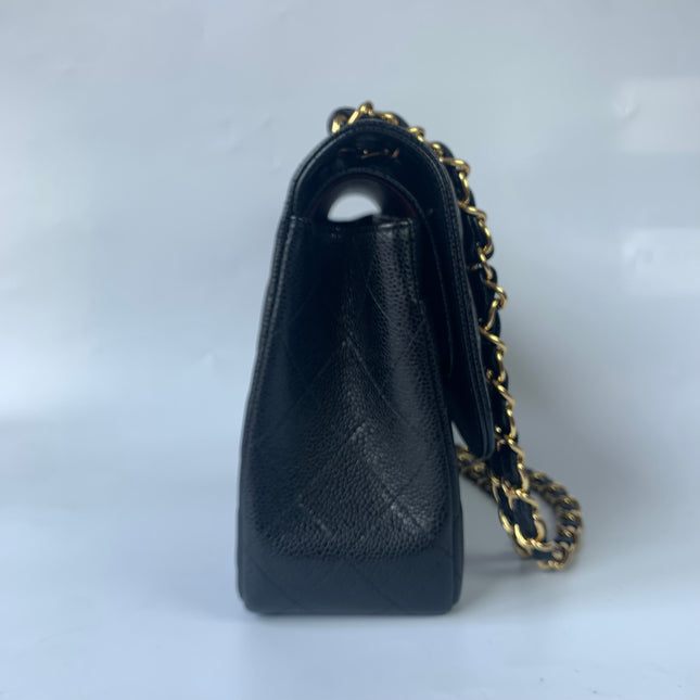 Chanel Classic Flap Jumbo Black Caviar Leather Double Flap with Gold Hardware, 2015-2016
