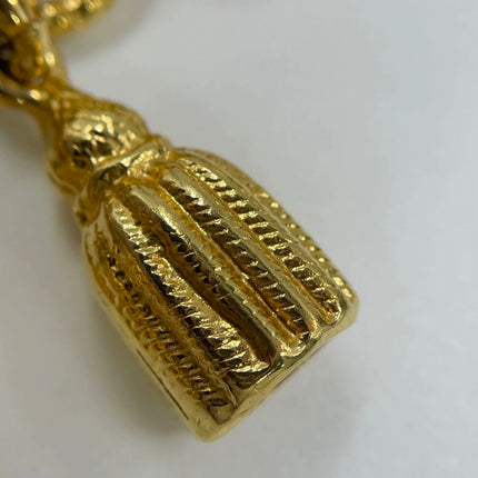 Celine 1990s Vintage Gold-tone Link Charms Bracelet