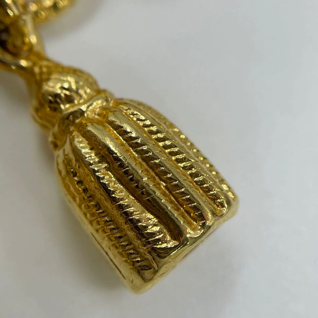 Celine 1990s Vintage Gold-tone Link Charms Bracelet