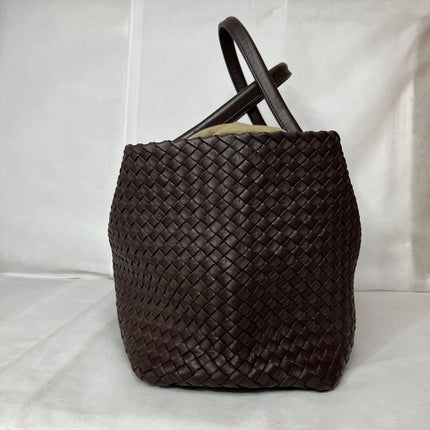 Bottega Veneta Cabat Tote Intreccio Leather Chocolate Brown 42cm