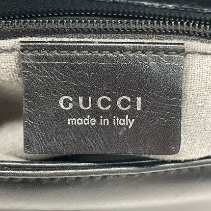 Gucci Vintage Black Leather Shoulder Bag Jumbo Square G Logo