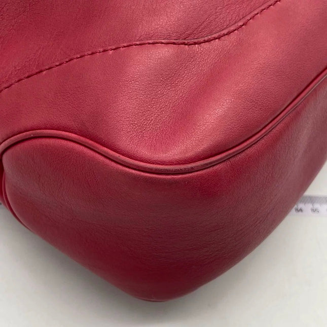 Gucci Jackie Soft Medium Leather Bag Burgundy Red Gold Piston Lock