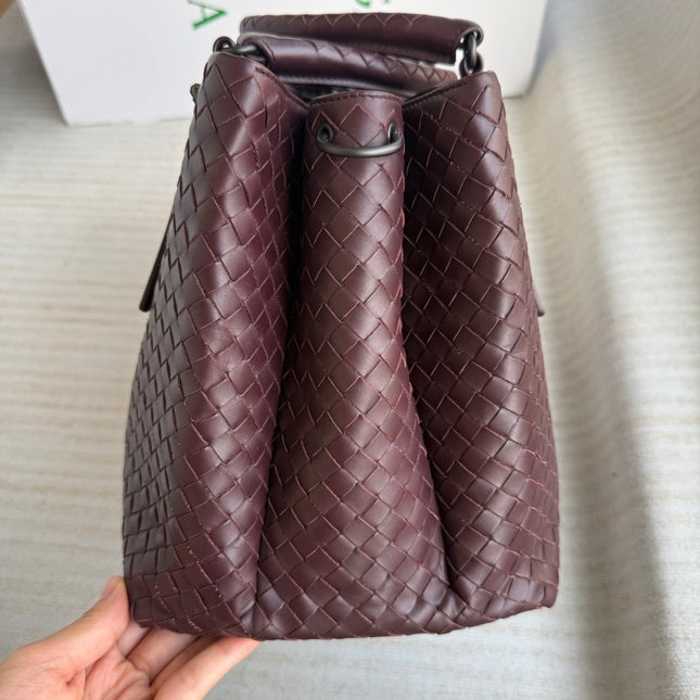 Bottega Veneta Roma Burgundy Intrecciato Nappa Leather Large 35cm