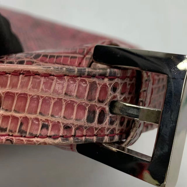 Fendi Baguette Purple Lizard Skin Leather Handbag