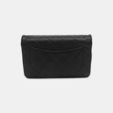 Chanel Wallet on Chain Classic Flap Black Caviar Leather Gold Hardware