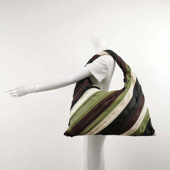 Bottega Veneta Hop Large Stripe Leather Hobo Bag 54cm