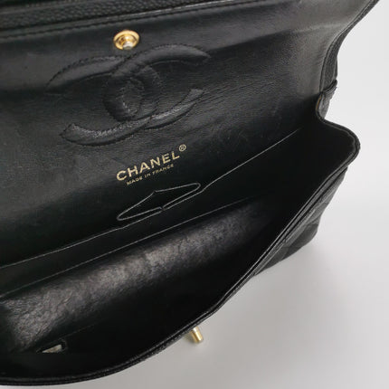Chanel Classic Flap Medium Black Caviar Leather Gold Hardware, 2009-2010