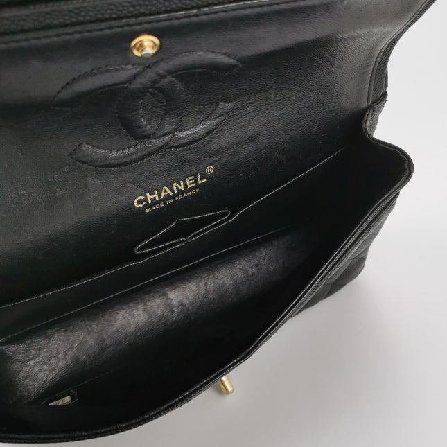 Chanel Classic Flap Medium Black Caviar Leather Gold Hardware, 2009-2010