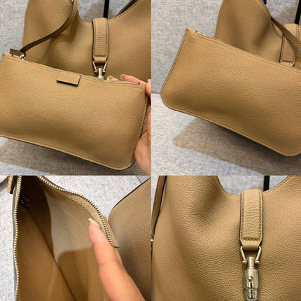 Gucci Jackie Beige Sand Leather Silver Hardware