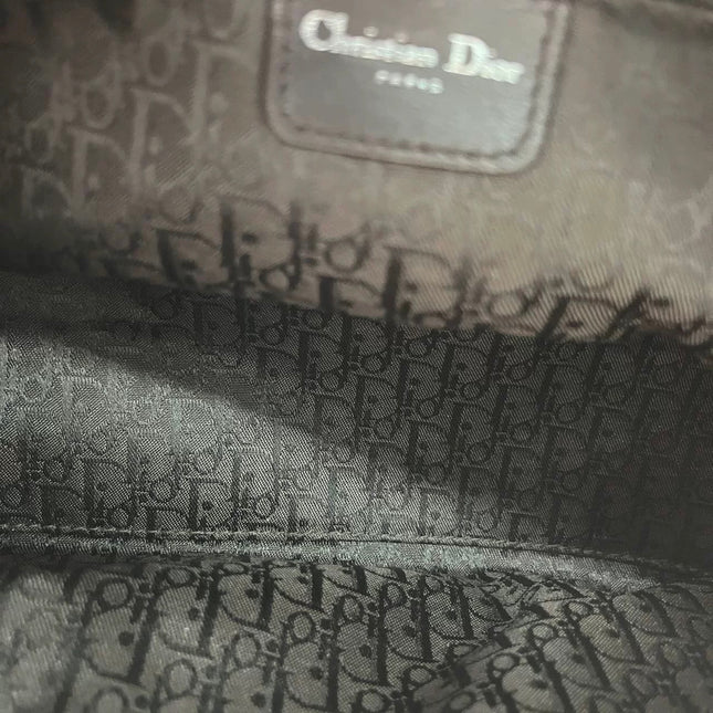 Dior Flight Medium Brown Shearling Leather with Orange Tag Shoulder Bag