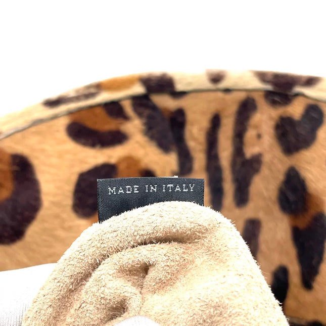 Prada Cheetah Print Large Brown Pony-style Calfskin Tote with Strap