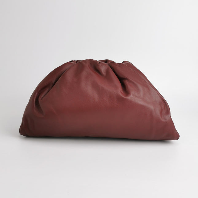 Bottega Veneta Pouch Calfskin Leather Burgundy Large