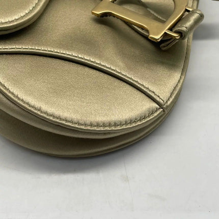 Dior Saddle Mini Silk Handbag Light Gold with Crystals