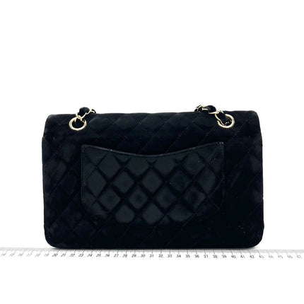 Chanel Classic Flap Medium Black Velvet Gold Hardware, 2014-2015