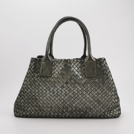 Bottega Veneta Cabat Large Intreccio Leather Tote Bag Metallic 40cm