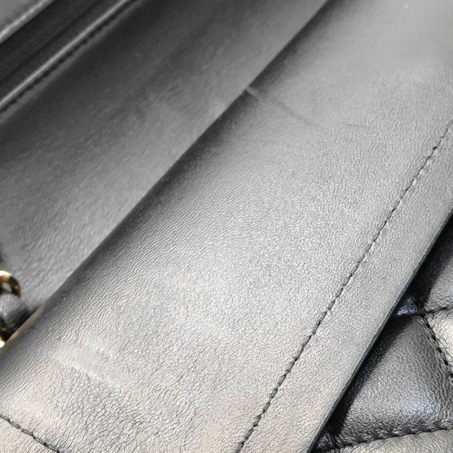 Chanel Timeless Classic Flap Medium Black Lambskin Leather Gold Hardware, 2015-16