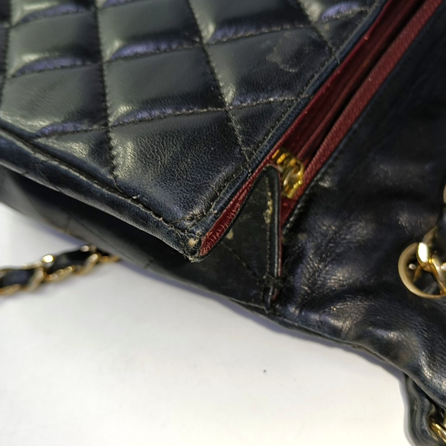 Chanel Classic Flap Jumbo Vintage Black Lambskin Leather Single Flap 24k Gold Hardware, 2008-2009