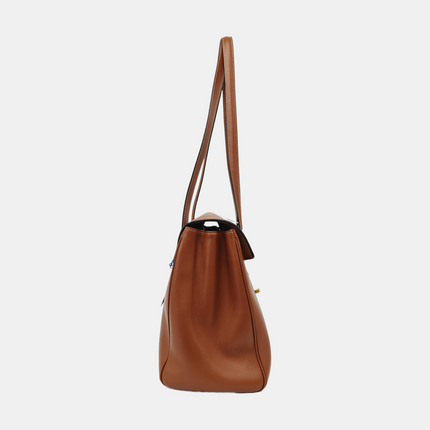 Celine Soft 16 Bag Medium Caramel Natural Tan Smooth Satin Calfskin Leather