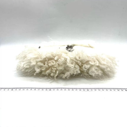Fendi White Fur FF Logo Flap Shoulder Bag