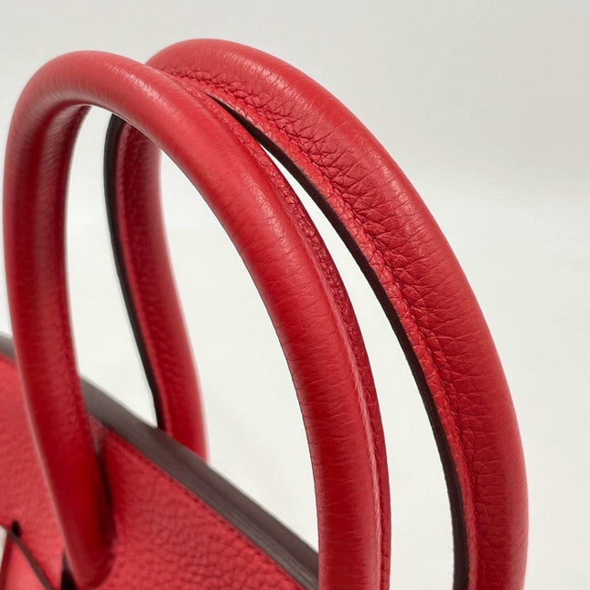Hermes Birkin 30 Red Togo Leather Palladium Hardware 2012