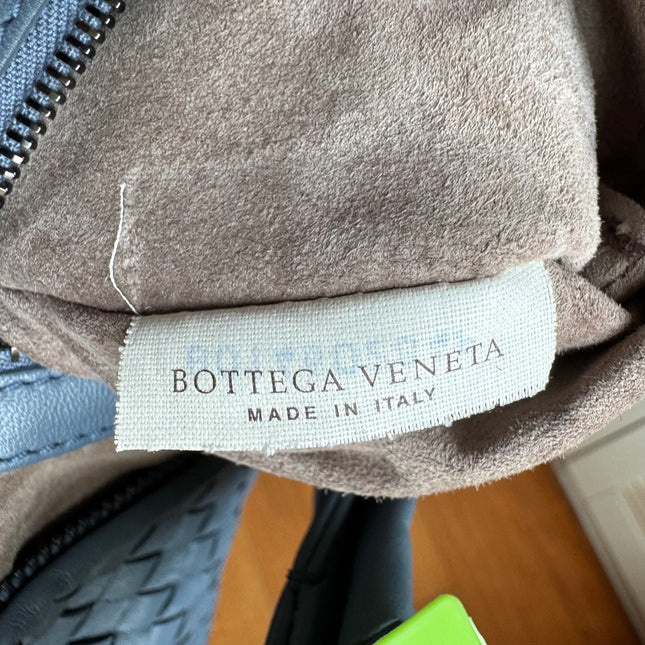 Bottega Veneta Veneta Ash Blue Navy Intrecciato Leather Bag 40cm