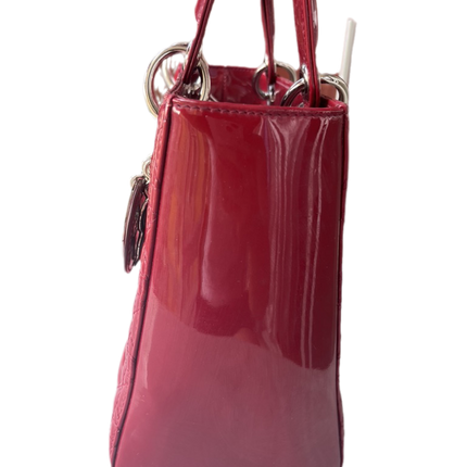 Sold Lady Dior Medium Bag Red Patent Leather SKU 0194
