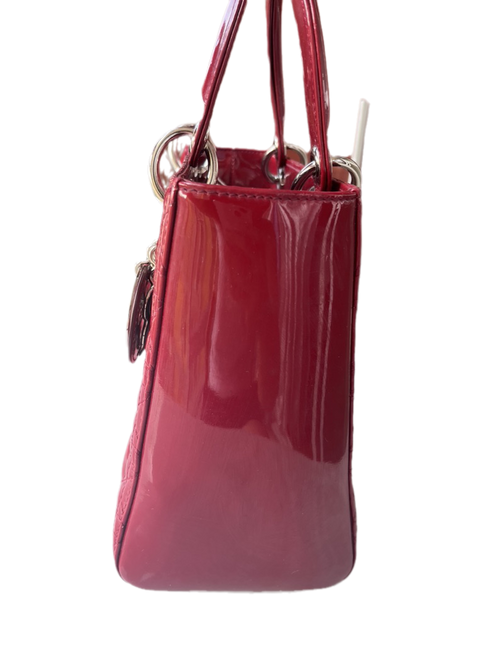 Sold Lady Dior Medium Bag Red Patent Leather SKU 0194