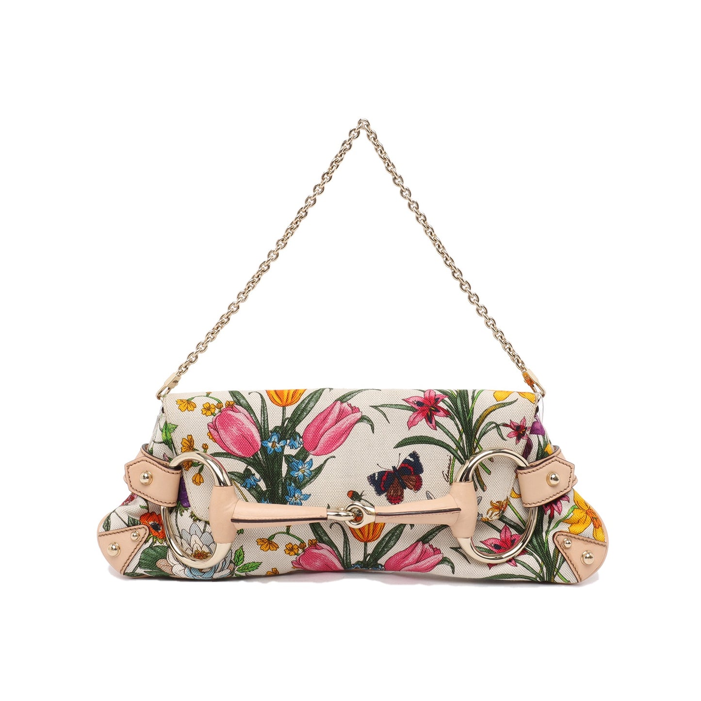 Gucci Horsebit 1955 Chain Shoulder bag in Limited edition floral print-Luxbags
