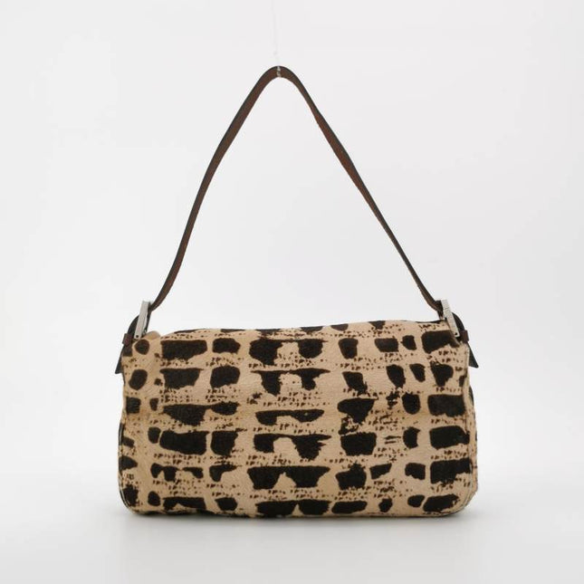 Sold Fendi Baguette Pony-style Calfskin Leather Brown Printed on Beige