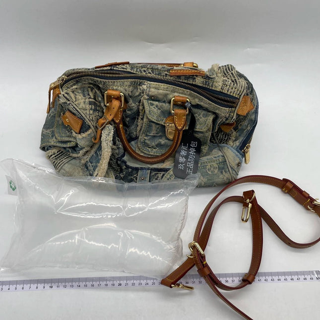 Louis Vuitton Patchwork Speedy 30 Blue Denim Handbag