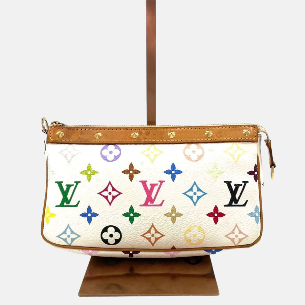 Louis Vuitton x Takashi Murakami Pochette Accessoire White Multicolor-Luxbags