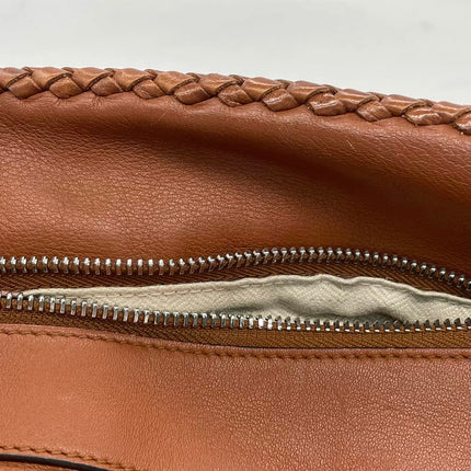 Loewe Puzzle Small Leather Woven Braided Tan Brown Crossbody Bag