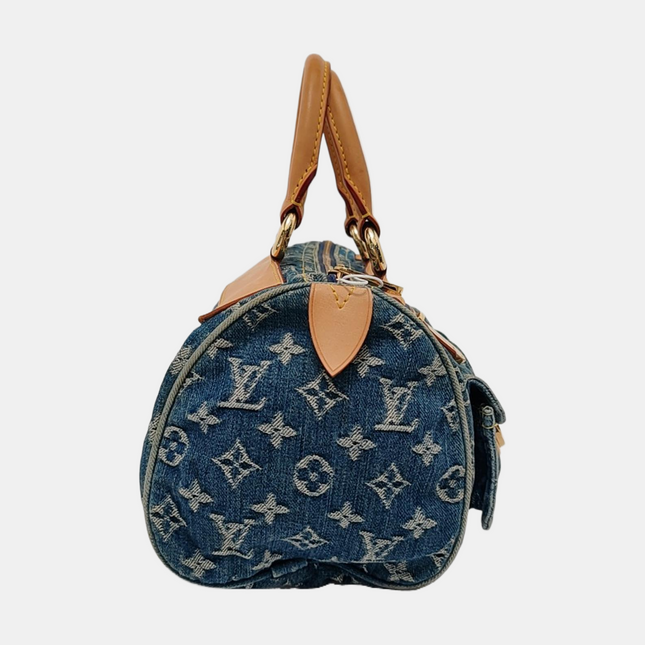 Louis Vuitton Blue Denim Neo Speedy Boston Bag