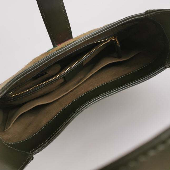 Gucci Jackie 1961 Small Olive Green Suede and Leather Bag