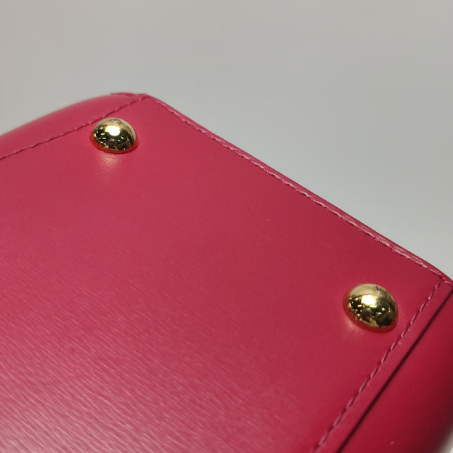 Delvaux Brilliant Mini Red Calfskin Leather Top Handle Crossbody Bag