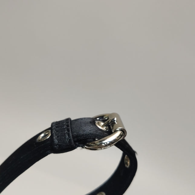 Lady Dior Mini Black Silk with Crystals Silver Hardware