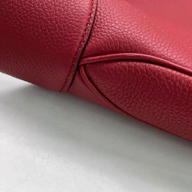 Gucci Jackie 1961 Medium Red Graind Leather Gold Hardware