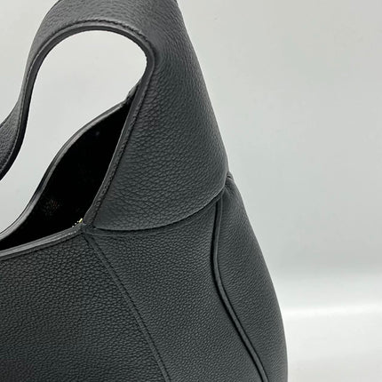 Gucci Jackie 1961 Black Large Pebbled Leather Shoulder Bag with Strap