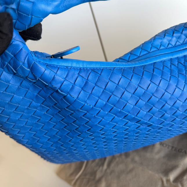 Bottega Veneta Veneta Hobo Medium Royal Blue Intrecciato Leather Bag 47cm