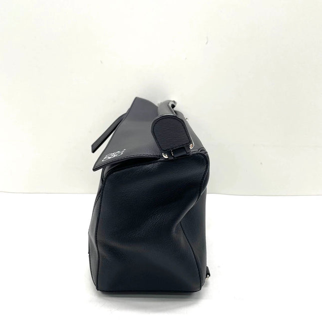 Loewe Puzzle Medium Black Smooth Leather White Logo 2016