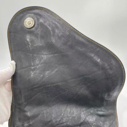 Dior Vintage Gaucho Mini Black Leather Crossbody Bag